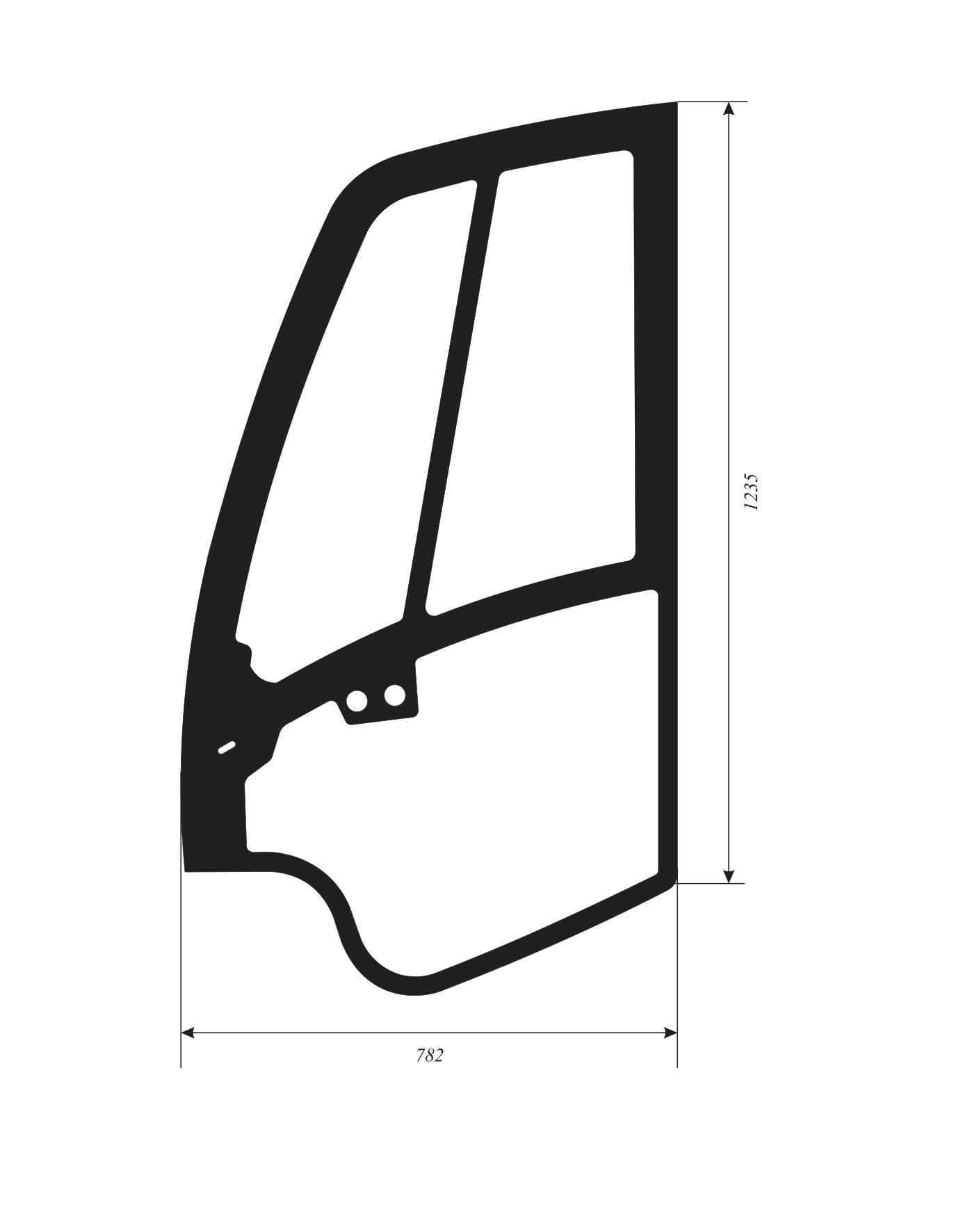 szyba drzwi lewe minikoparka JCB 8080, 8085 ACX1035