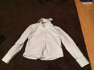 camisa massimo dutti azul e branca as riscas tamanho m