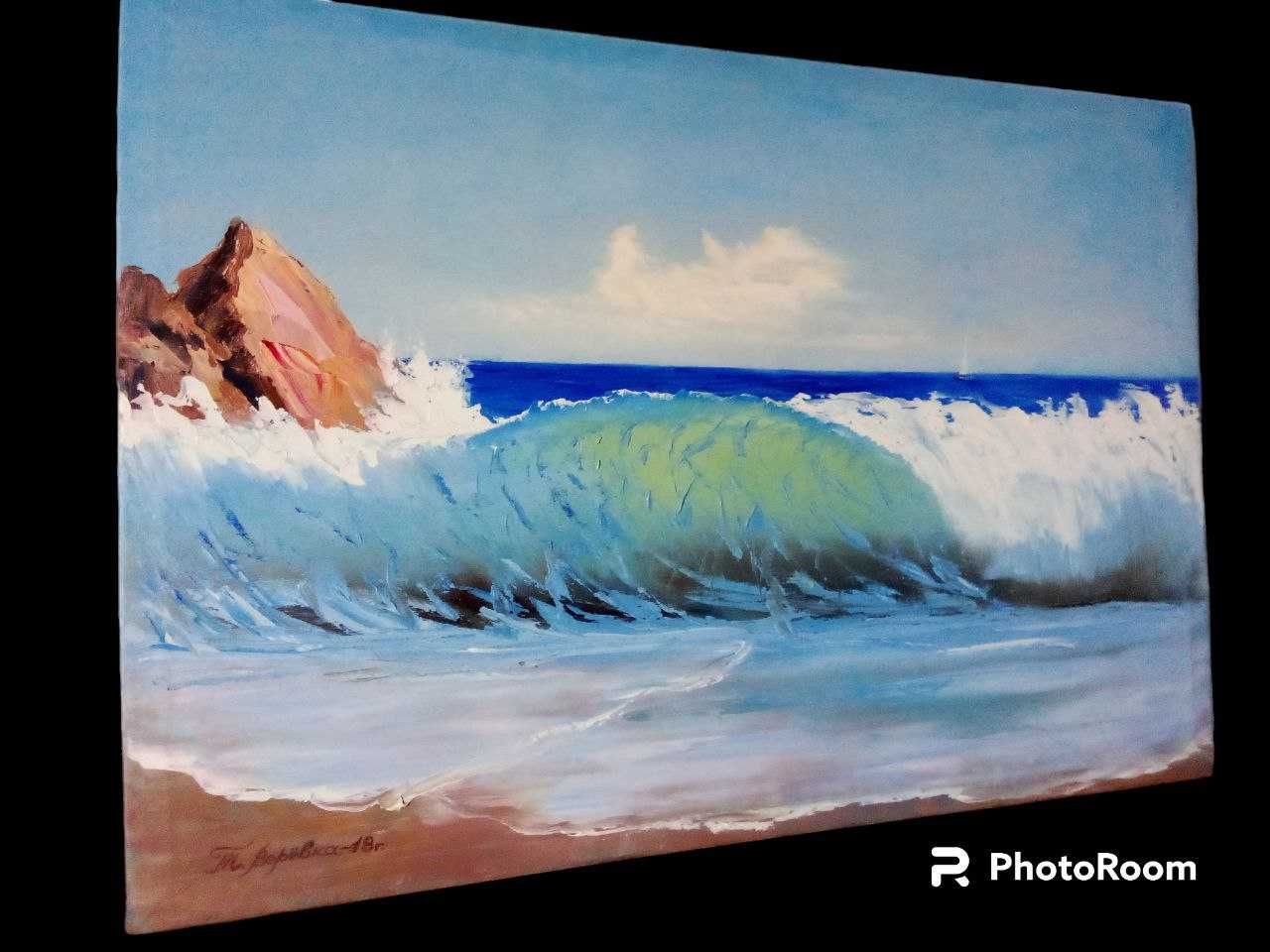 Картина "Морской пейзаж ", масло, 66,3#45,5 см.