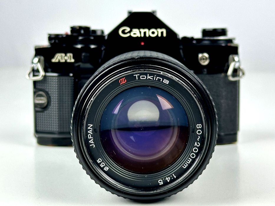 Canon A-1 + Tokina 80–200mm f/4.5 | Tani zestaw