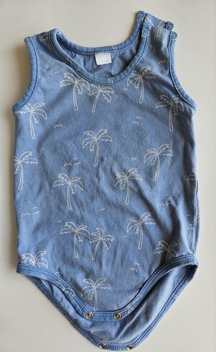 Komplet, zestaw niemowlęcy; 3 x body; 74; boały, niebieski