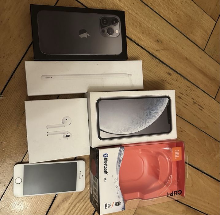 Opakowania po iphon sluchawkach dlugopisie glosniku ekran