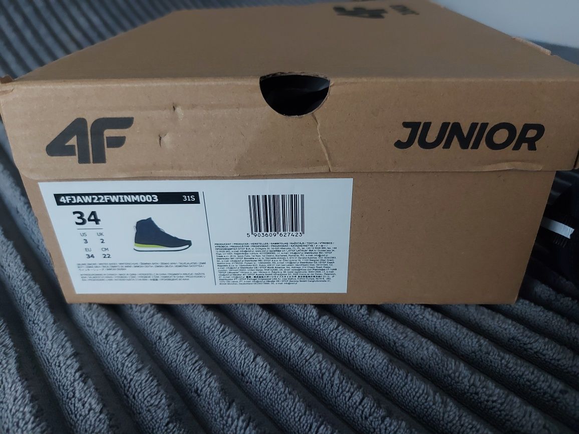 Nowe buty zimowe, przejściowe, trzewiki, kozaki,  śniegowce 4f rozm.34