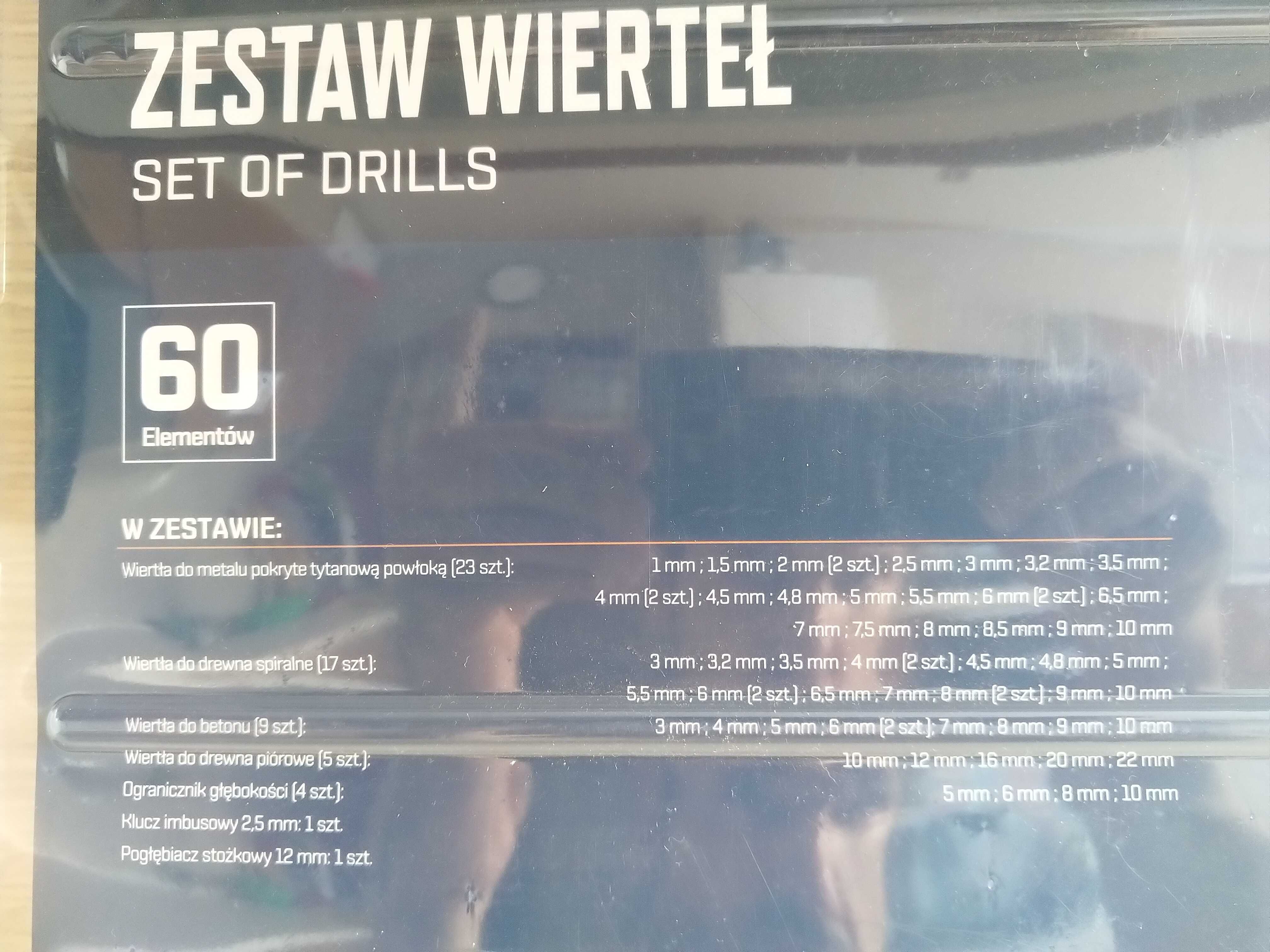 OKAZJA Zestaw wierteł wiertła w etui komplet 60szt Wysyłam