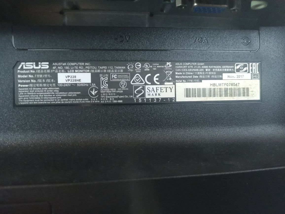 Monitor  ASUS novo
