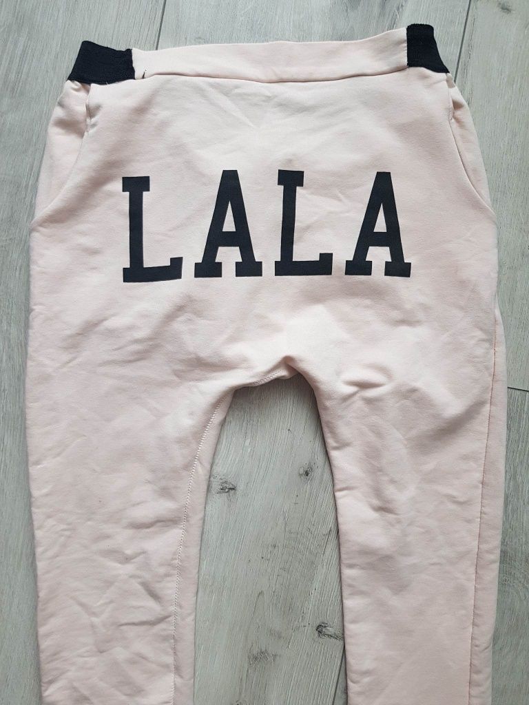 Spodnie dresowe LALA pudrowy róż*M/L