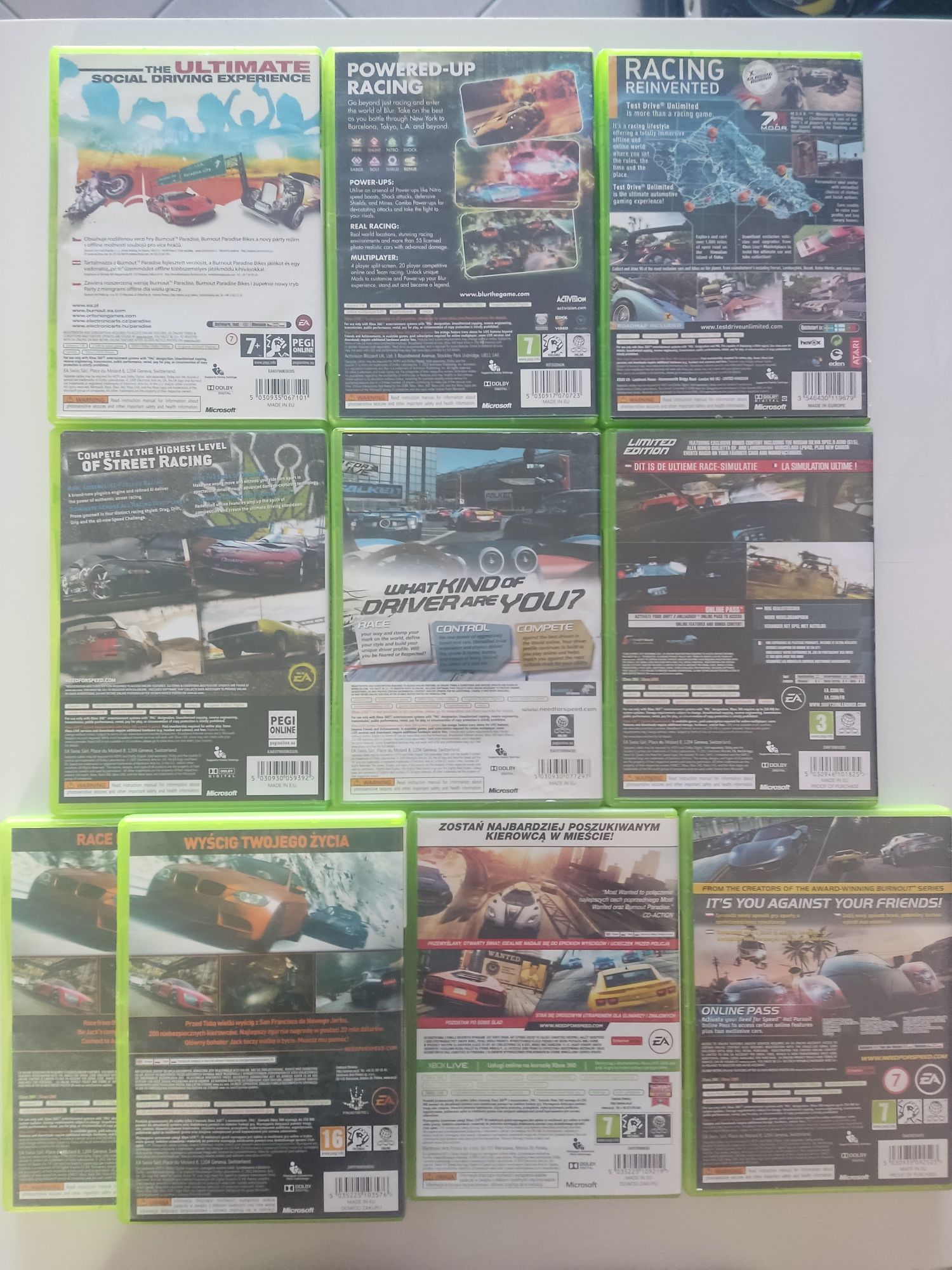 Wyścigi Xbox 360 NFS,Dirt,Forza, PGR,F1,SBK,Naild itd