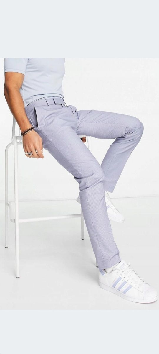Eleganckie męskie spodnie niebieskie rozmiar 36/32 bonprix