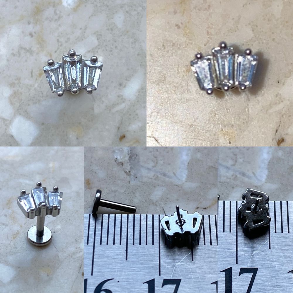 Unisex push in Labret 6 mm Tytan piercing 16G