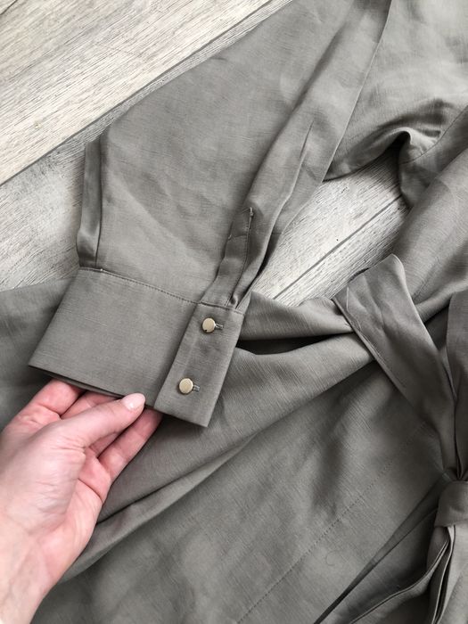Платье рубашка хаки H&M вискоза плюс сайз платье плаття рубашка хакі