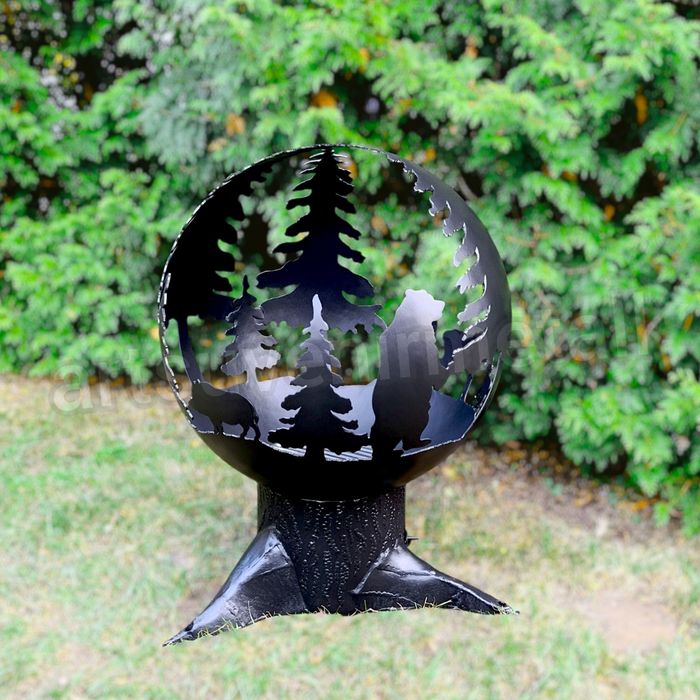 Костровая чаша, уличный камин, огнище, очаг-шар, чаша сфера