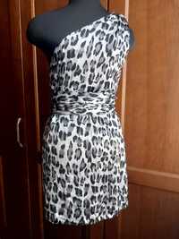 Платье шелк леопардовый принт ,размер  S/M