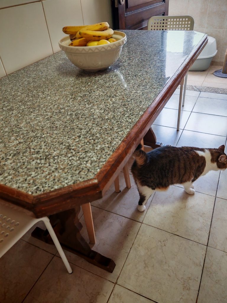 Mesa de cozinha em madeira maciça