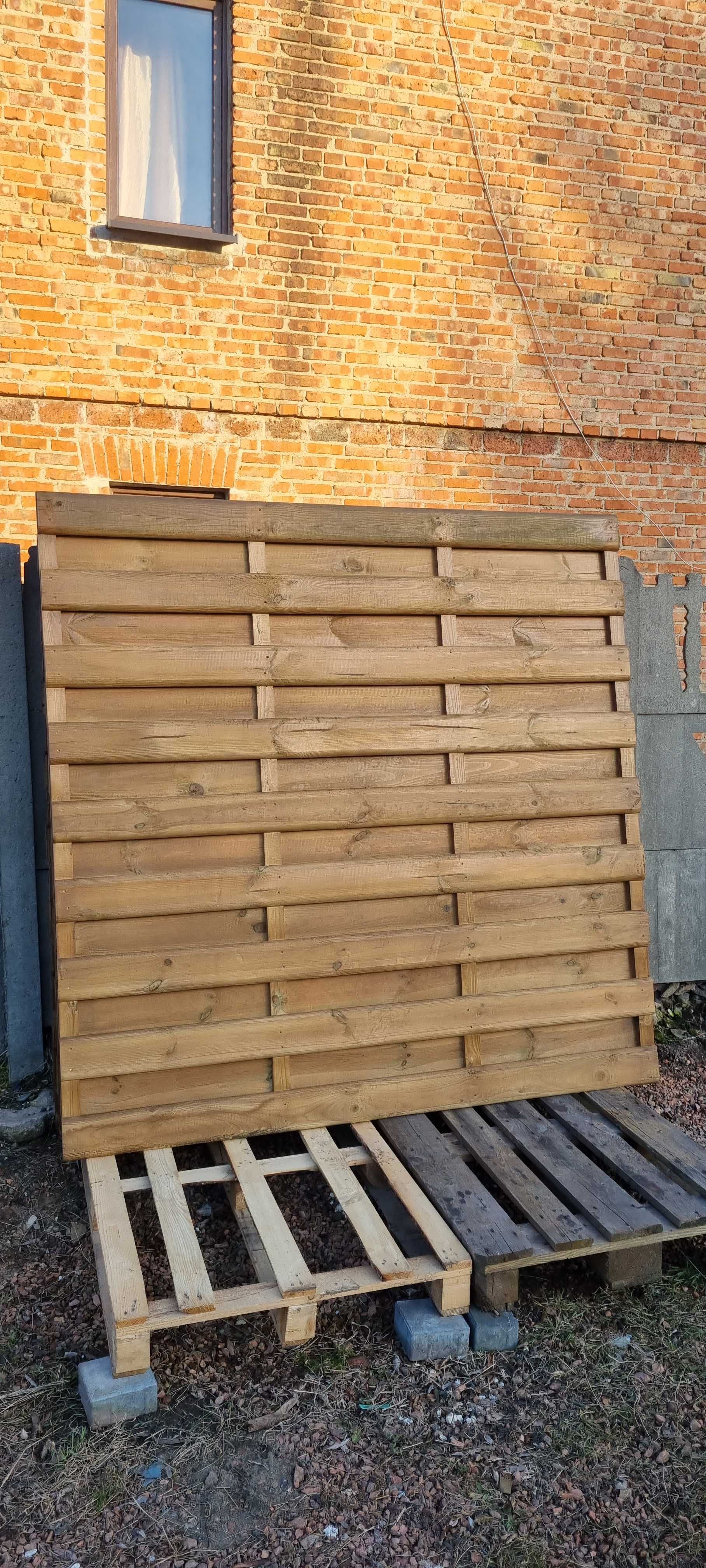 Płot drewniany panelowy Ogrodzenie drewniane szczelne Osłonowy 1,8x1,8