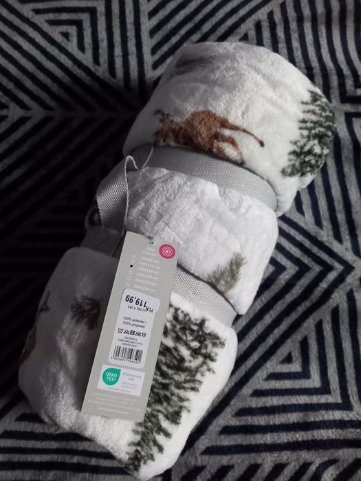 NOWY koc hirved home & you home&you zima święta choinki las jeleń