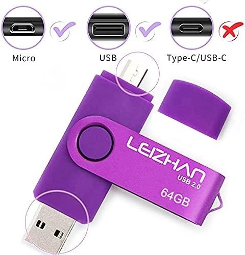 leizhan Podwójny port Pamięć USB 2.0 64 GB OTG