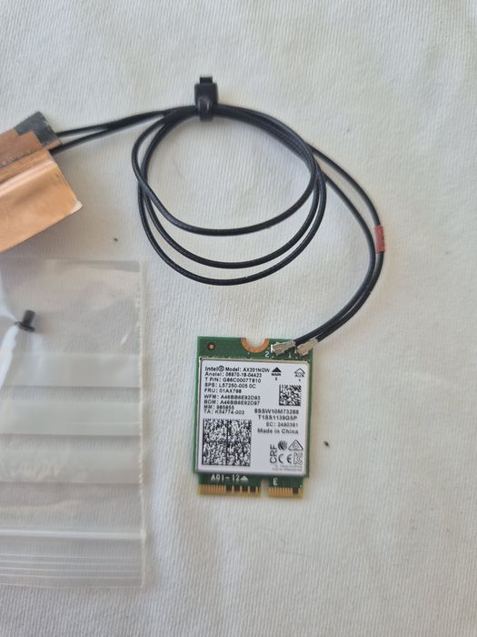 Módulo original Wi-Fi + Bluetooth Intel AX201 do laptop MSI Leopard