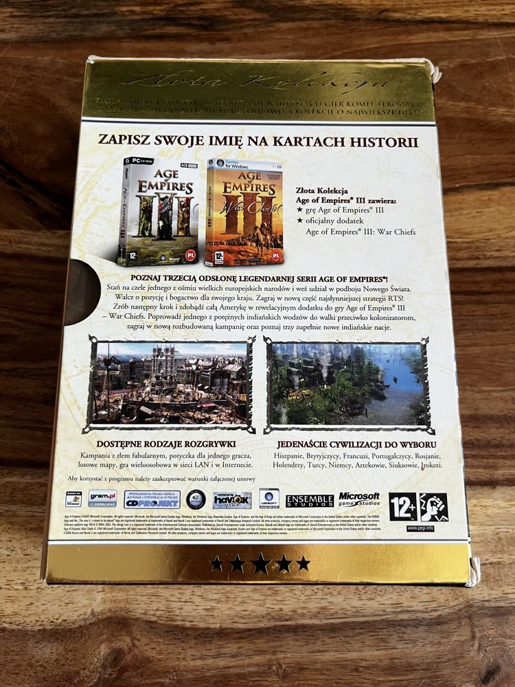 Gra PC CD-Rom Złota kolekcja Age of Empires III 3 + dodatek Unikat