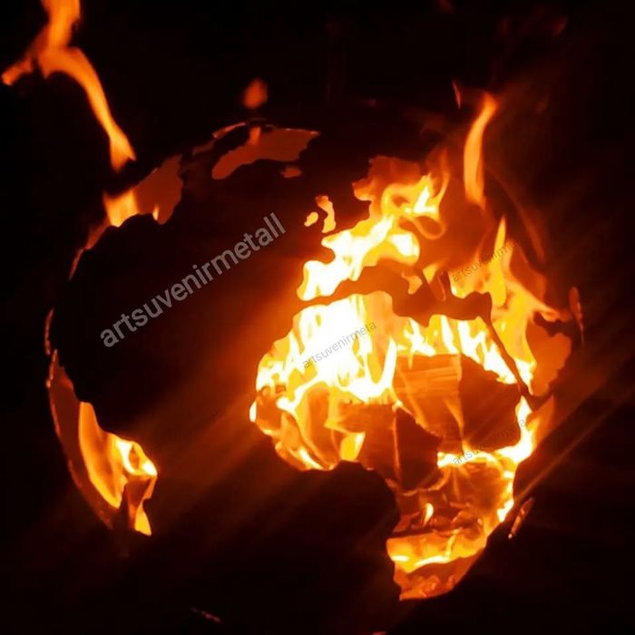 Костровая чаша, уличный камин, огнище, очаг-шар, чаша сфера