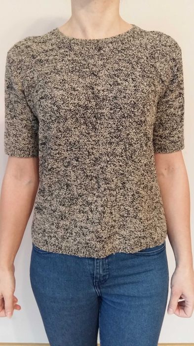 Sweter+bluzka S/M/L oversize ciepły komplet wełna akryl