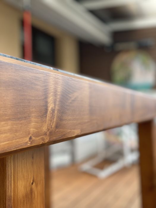 Stół z prawdziwego drewa jadalnia drewniany z żywicą
