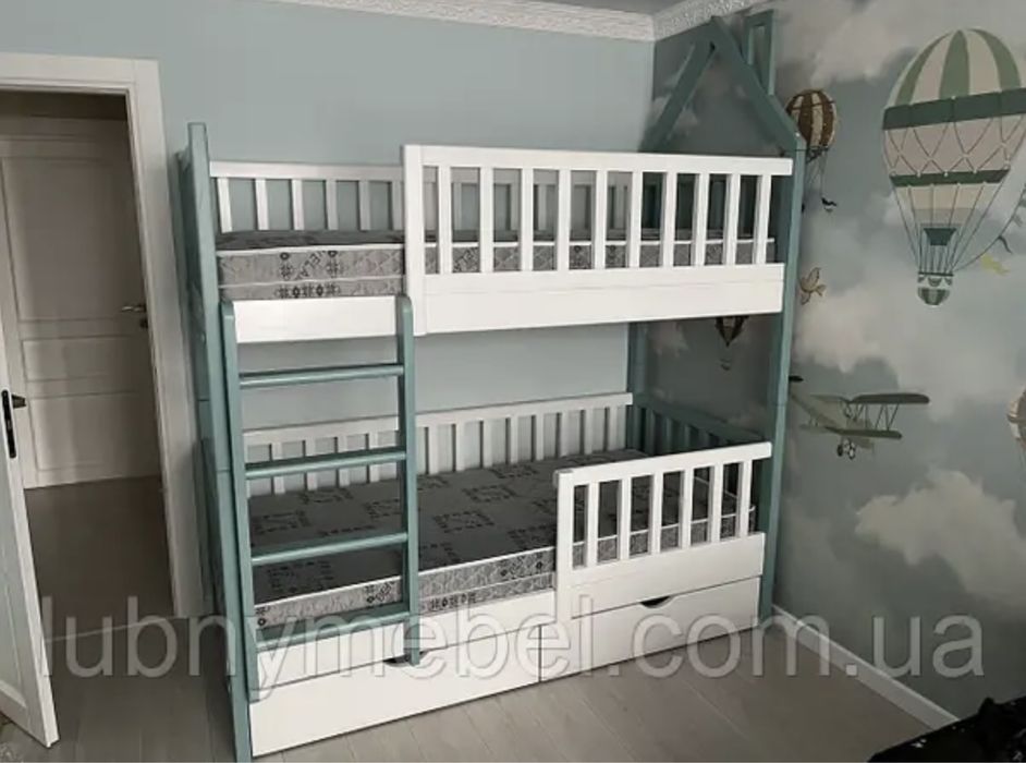 Кровать двухъярусная деревянная Синди2,двоярусне (двоповерхове) ліжко