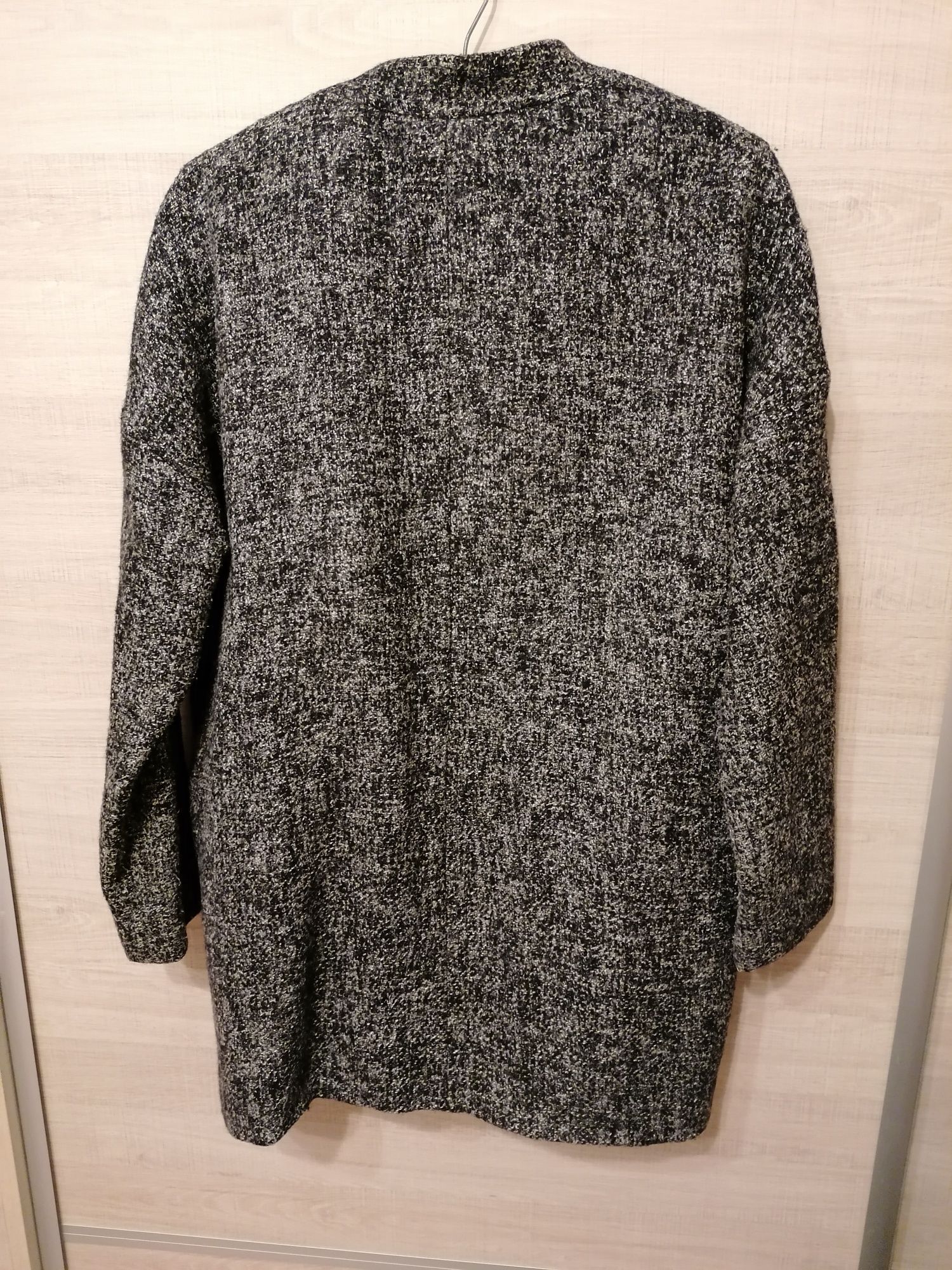 Płaszcz wełniany H&M r.42/ XL, trencz szary, jesienny, zimowy, kurtka