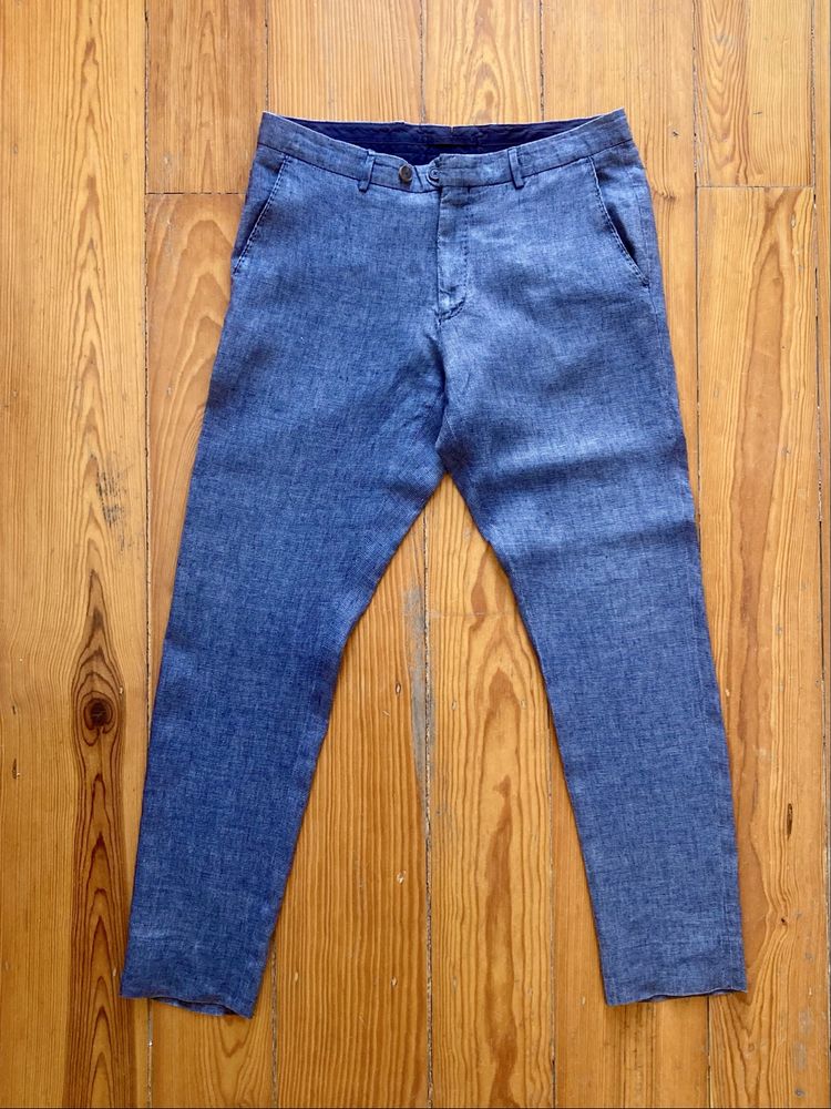 Calças Azul Linho - Massimo Dutti