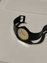 Zegarek Sharp Water Resist 30m czarny pasek sportowy zlota tarcza