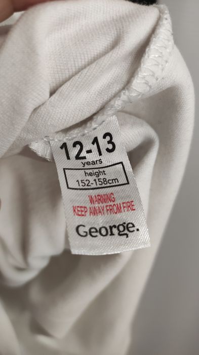 MLrozmiar152 Biała chłopięca koszulka rozmiar 152/158 cm