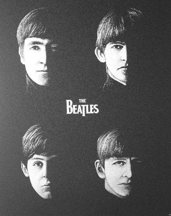 The Beatles Oryginalny obraz ręcznie grawerowany ... Staloryt
