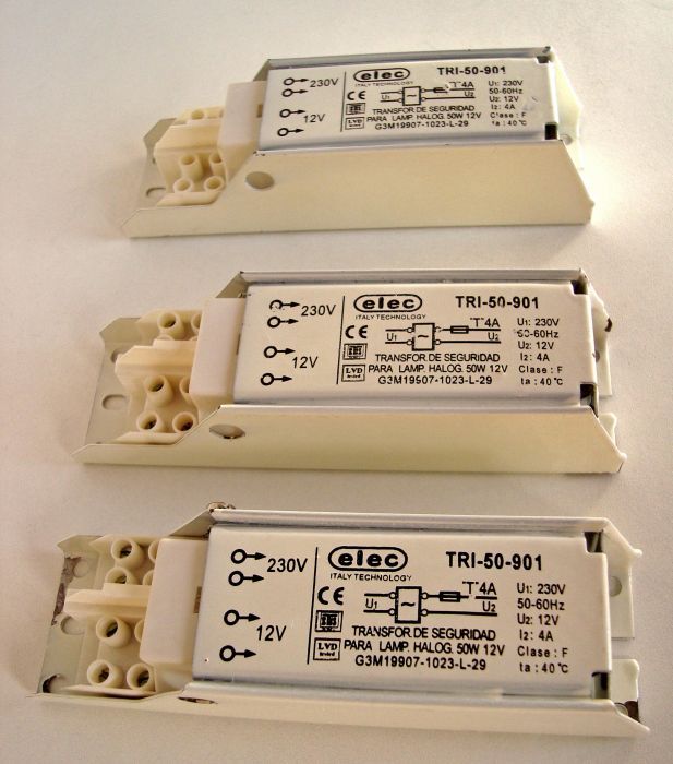 transformador adaptador balastro ferromagnetico electromecanico50W 12V