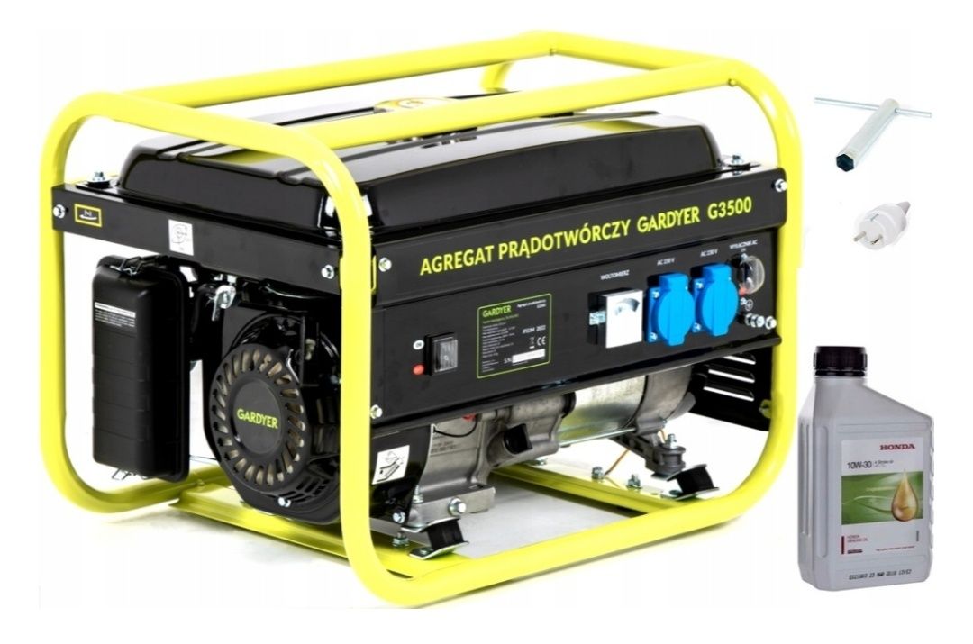 Agregat prądotwórczy Gardyer G3500 moc 3150W + olej honda Okazja