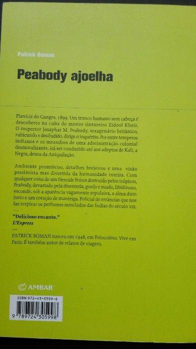 Livro "Peabody Ajoelha" de Patrick Boman