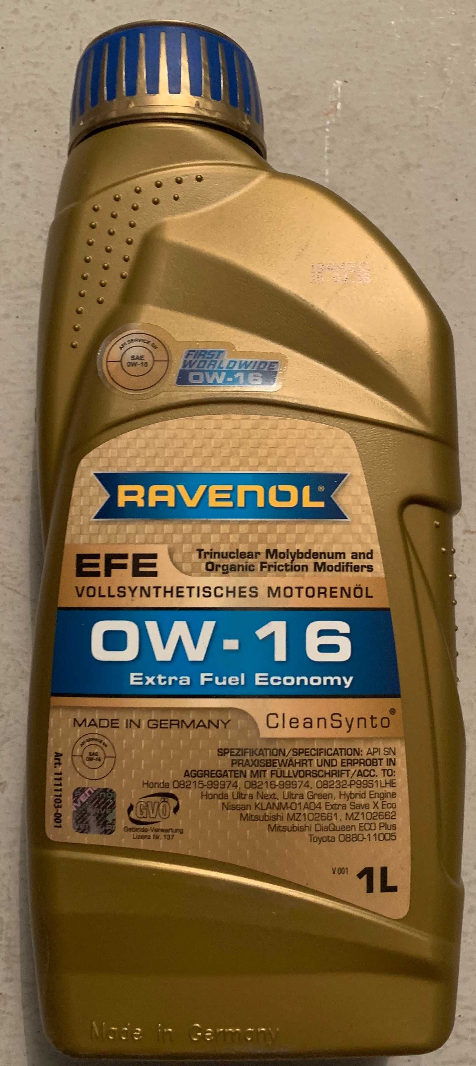 масло Ravenol EFE 0W-16 (4 бут по 1 л.)