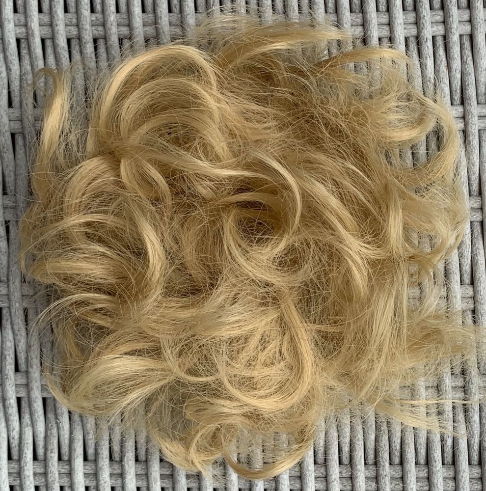 Premium Ultra włosy doczepiane, złoty blond, kok na gumce ( 359 )