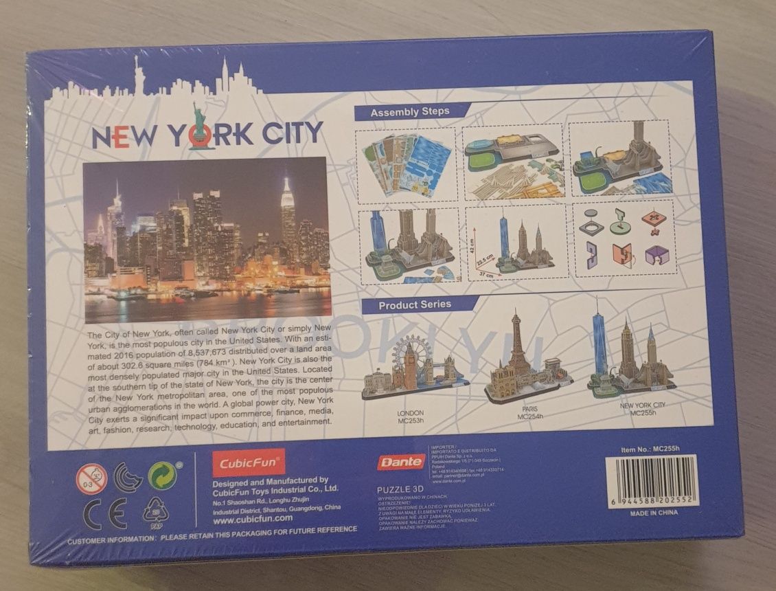 Puzzle 3D New York City CubicFun nowe zafoliowane