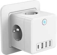 Wtyczki, 8 w 1 Cube Listwy Wtyczka USB z 4 gniazdami CA(3680W/16A)