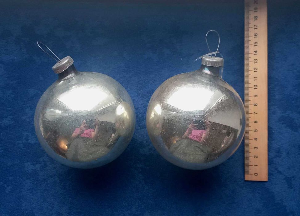 Ёлочная игрушка СССР - Шар Цветы Рыбы светящийся в упаковке