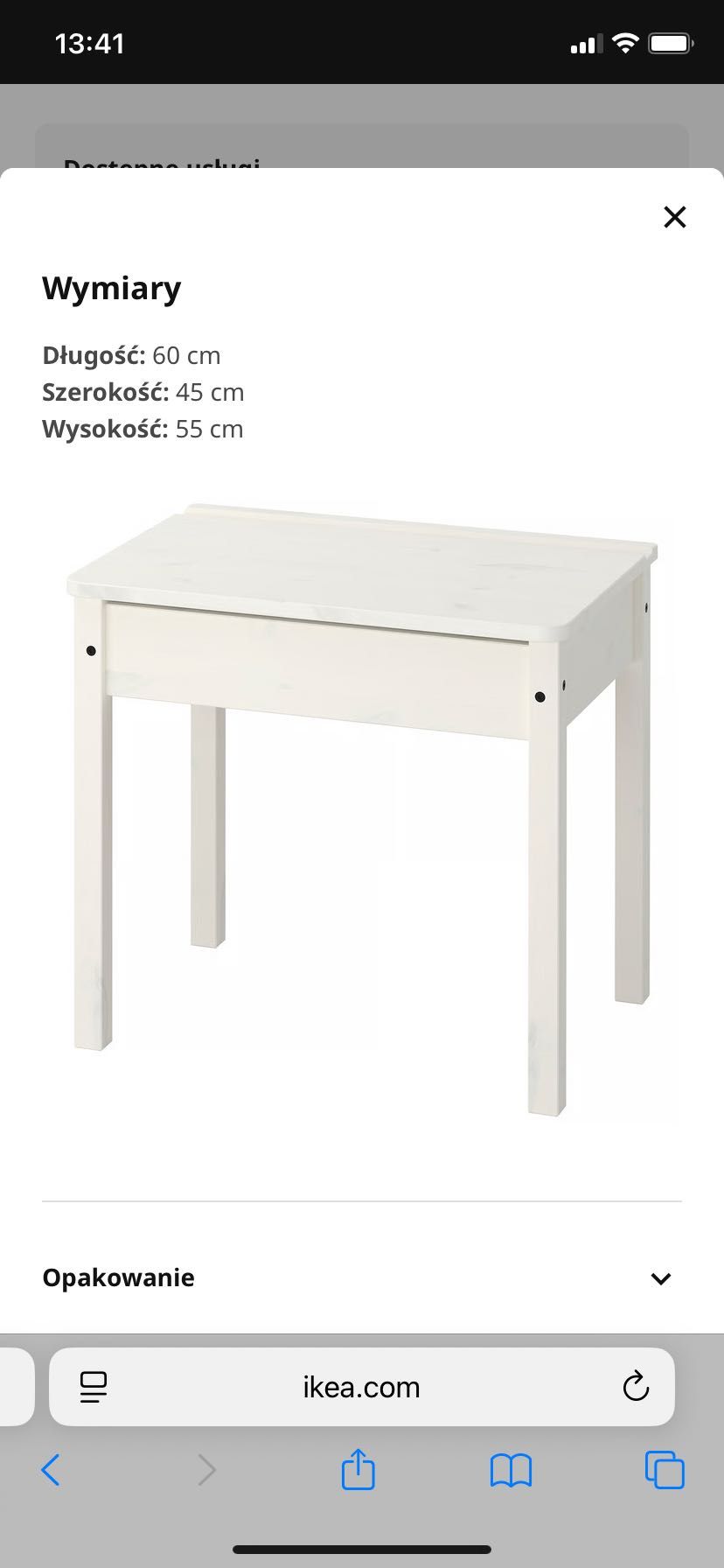 Sundvik IKEA biurko i dwa krzesła dla dzieci białe