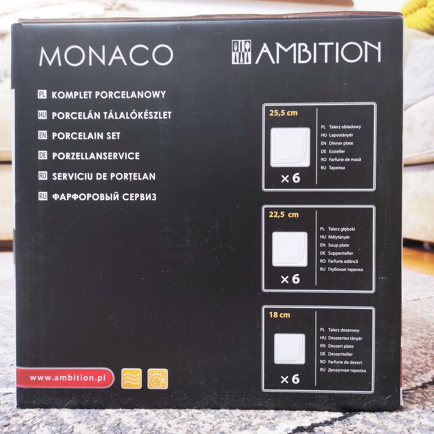 Zestaw obiadowy AMBITION Monaco 6 os.