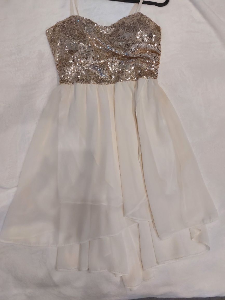 Sukienka cekiny tiul wesele xs