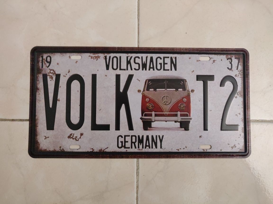 Placa metal Volkswagen VW, Route 66