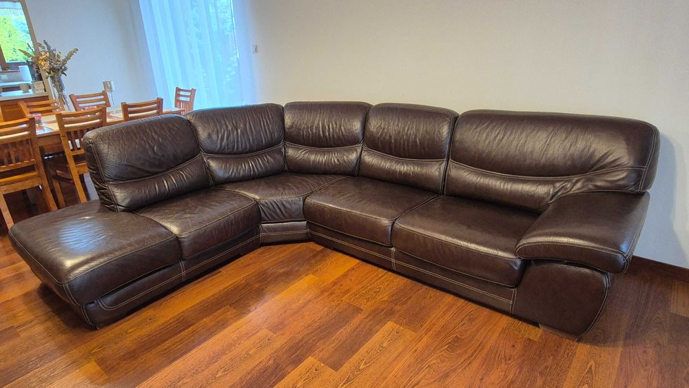Sofa skórzana narożnikowa do salonu lub gabinetu