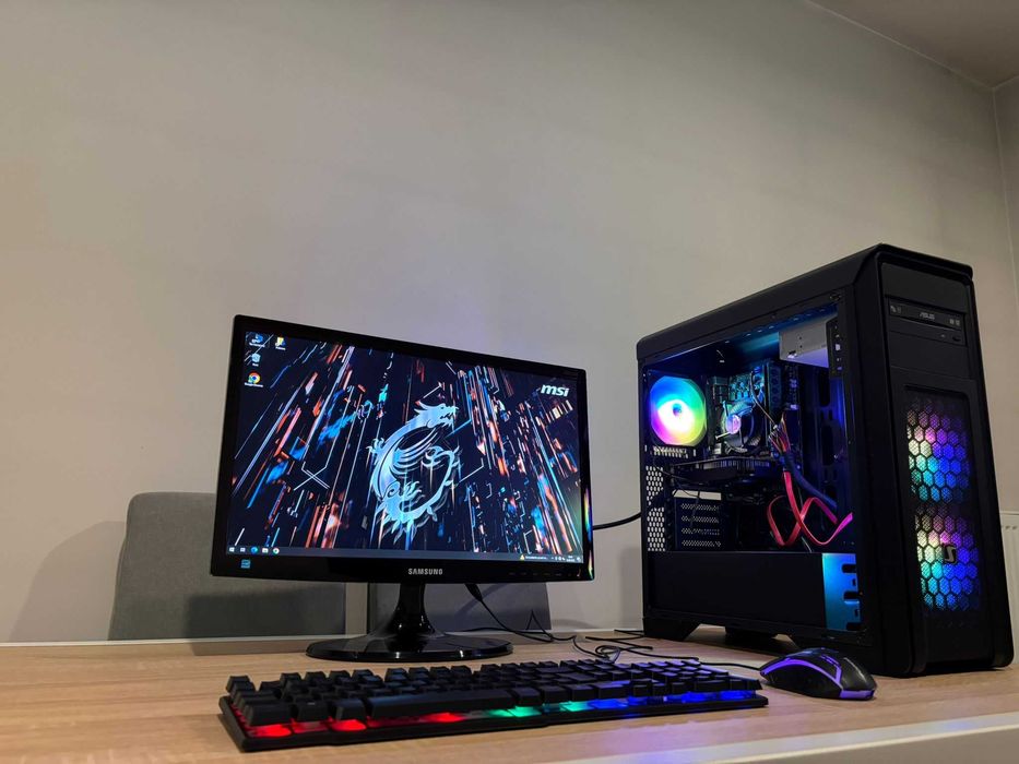 Zestaw Do Gier i7 8x3.8GHz/Ram-16GB/GTX-1050/SSD+500GB/Samsung 24'