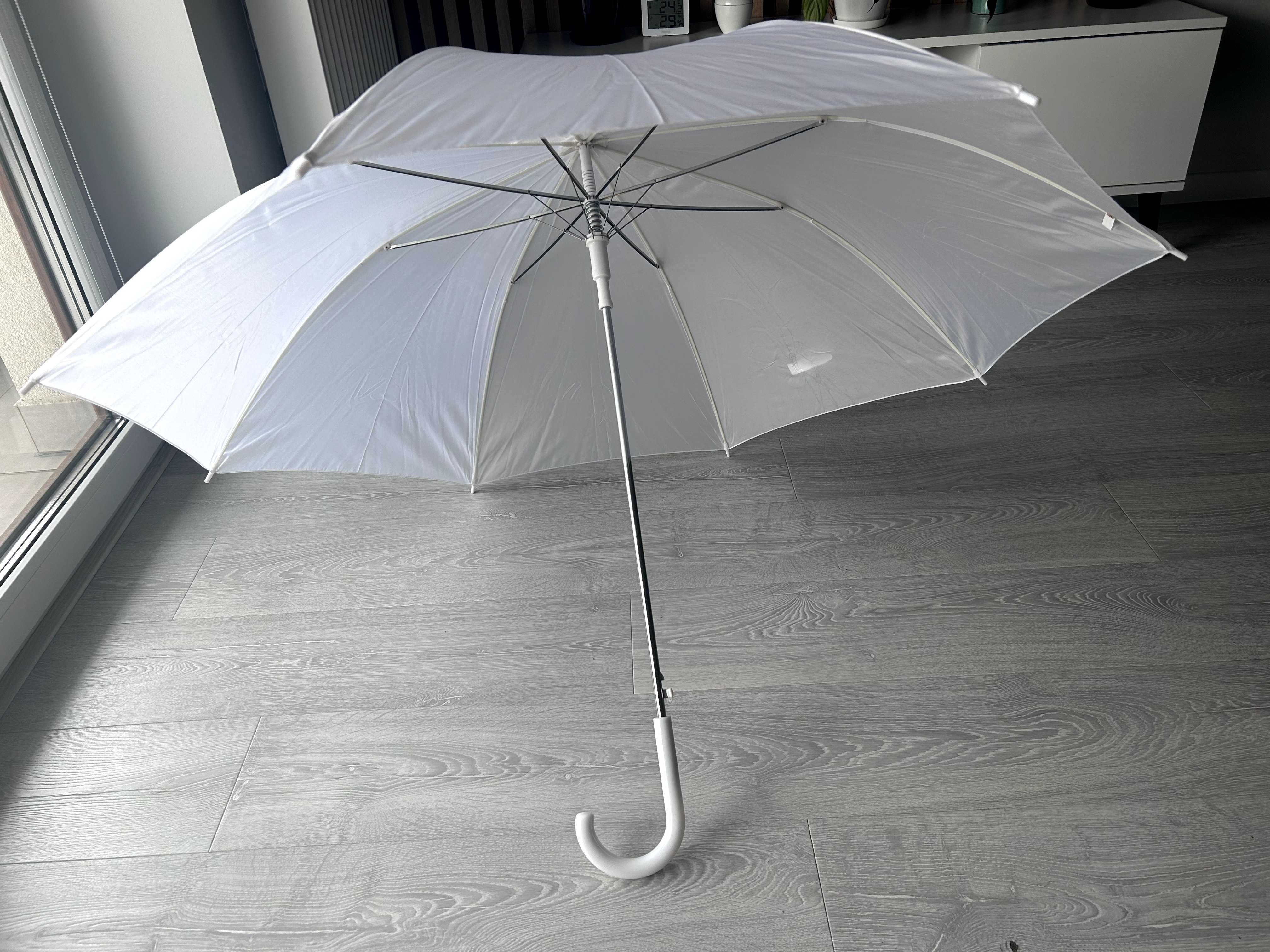 Biały Parasol Biała Parasolka Ślub Duży XXL