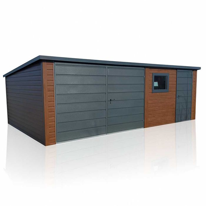 Domek ogrodowy/narzędziowy 5×4 Ciemny Orzech + Ciemny Grafit PREMIUM