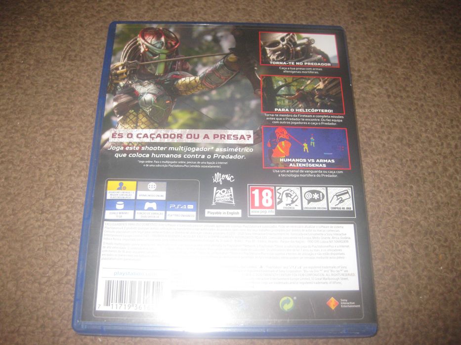 Jogo "Predator: Hunting Grounds" para a Playstation 4/Impecável!