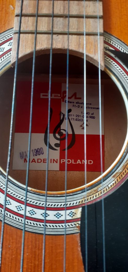 Stara gitara Delfin 1980  nówka z defektem i pokrowcem