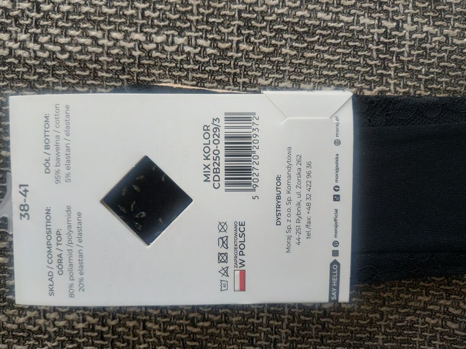 Koronkowe Stopki damskie Moraj Skarpetki baleriny